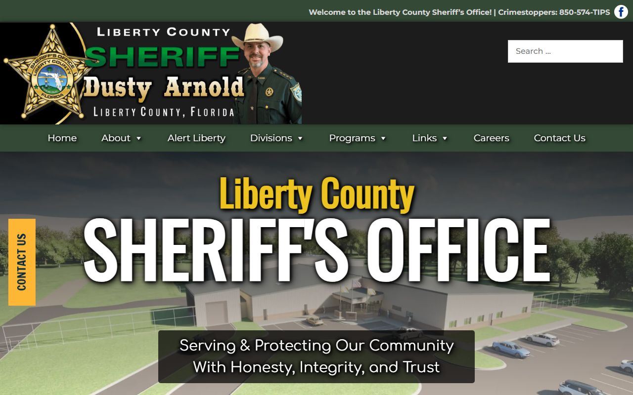 Liberty County Sheriff's Office homepage referenced for the Liberty County inmate population search
