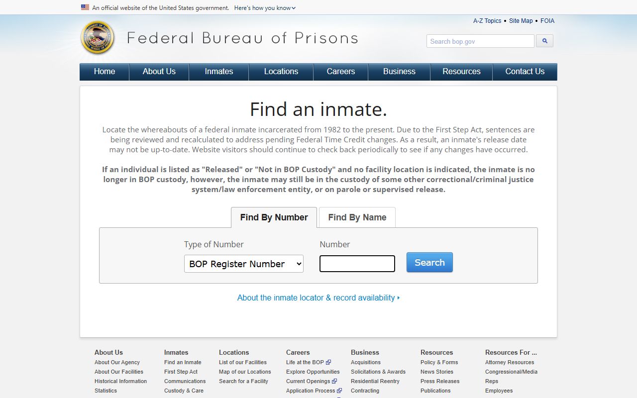 Federal Bureau of Prisons inmate locator compared with Liberty County jail mugshots