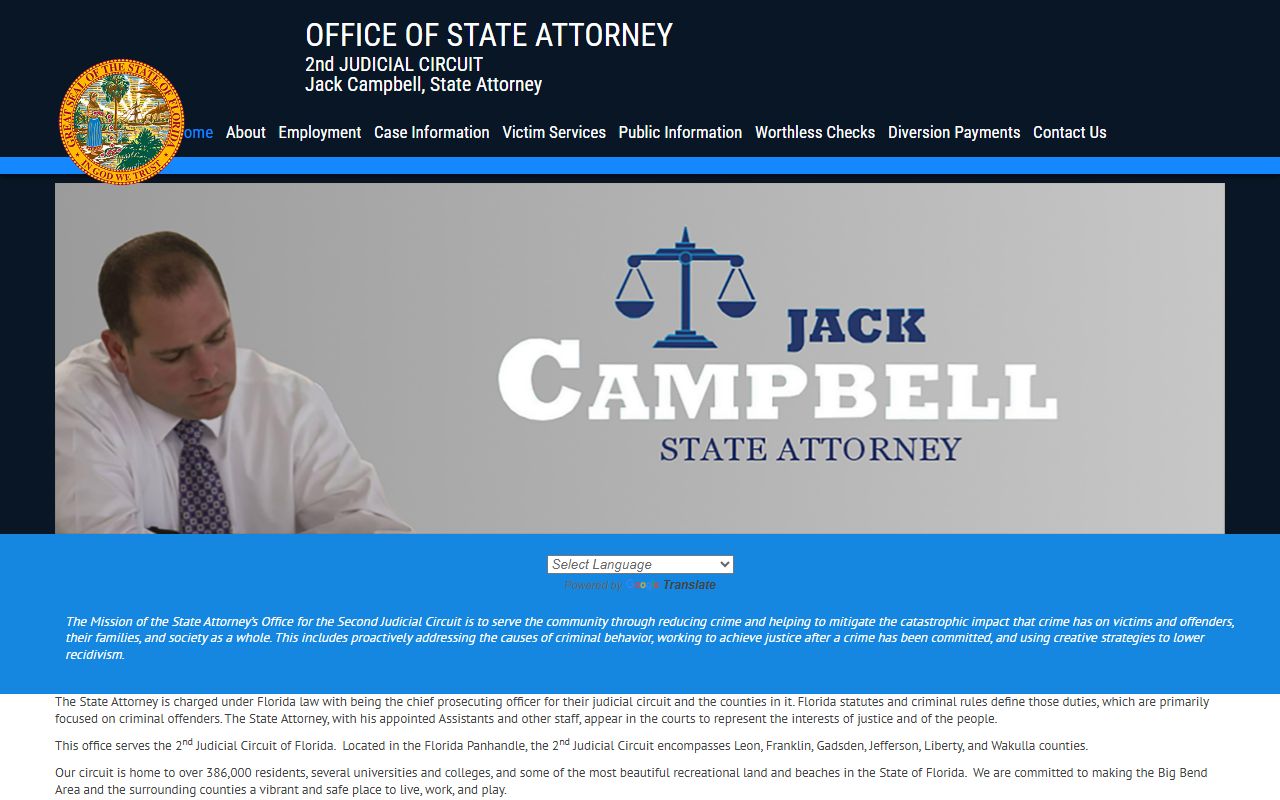 State Attorney Second Judicial Circuit homepage for Liberty County court records after an arrest
