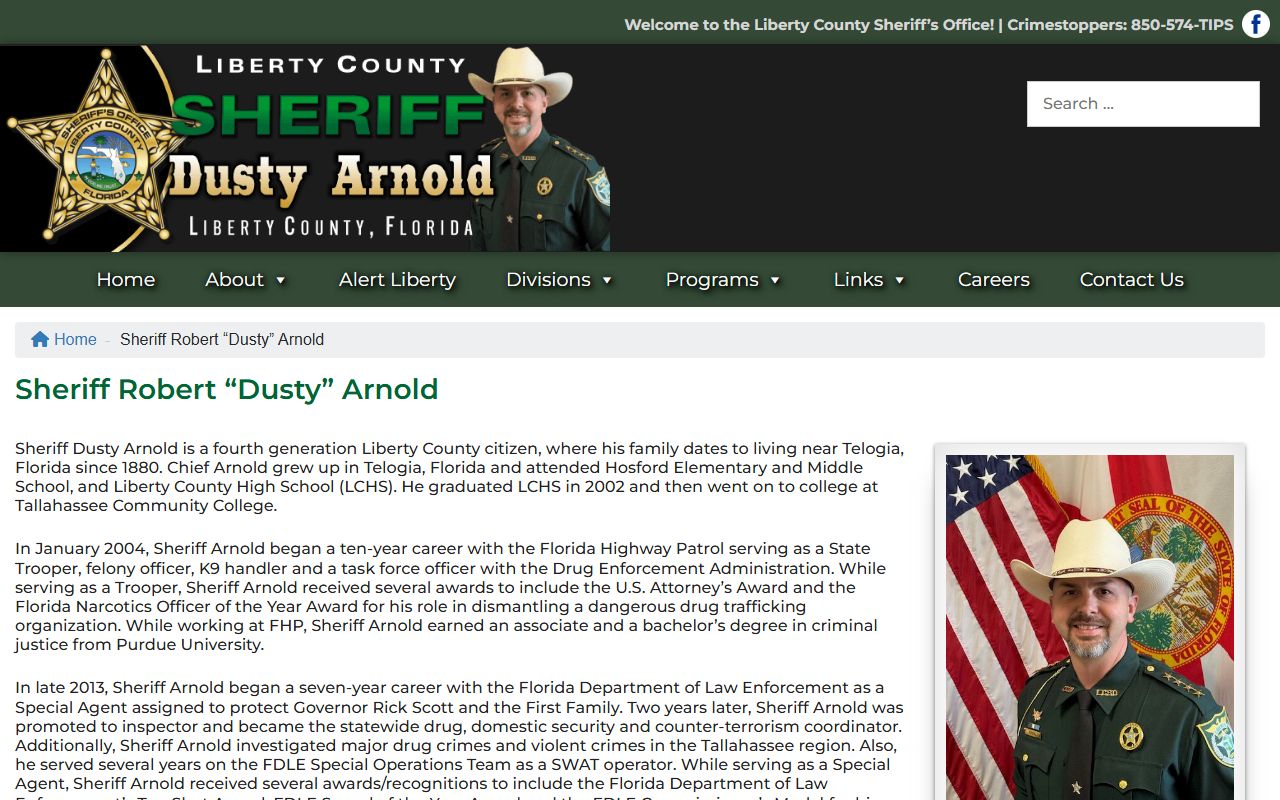 Biography of the Liberty County Sheriff who operates the Liberty County Jail